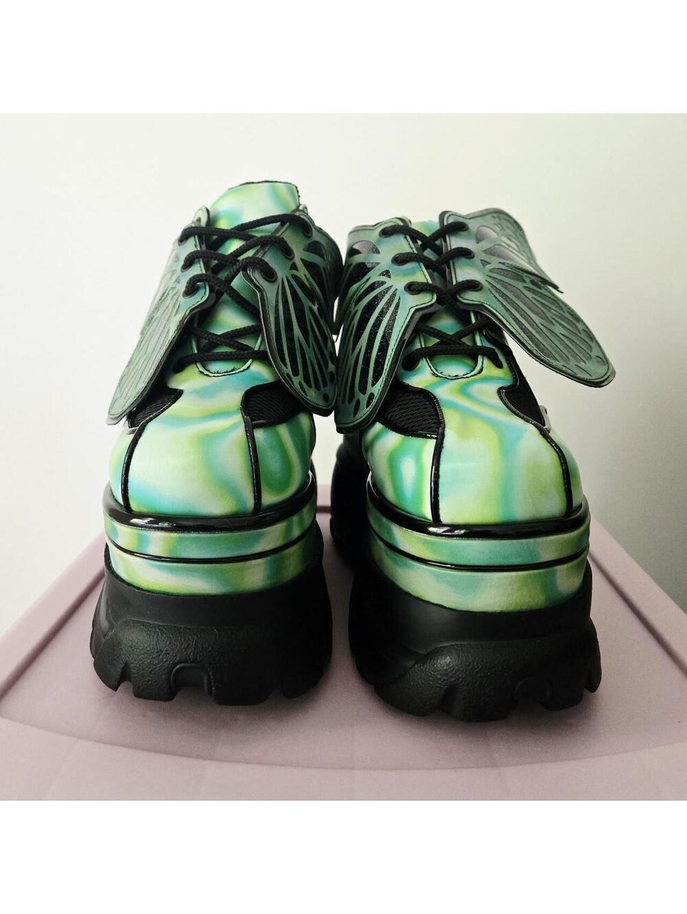 ☢️ Club Exx X Dolls Kill Transformed By The Beat Butterfly Platform Sneakers 🦋 - Picture 5 of 6